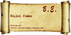 Bajai Emma névjegykártya